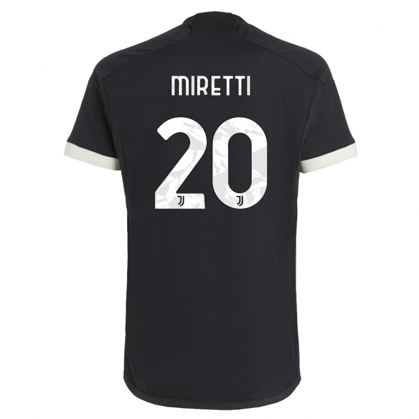 Niño Fútbol Camiseta Fabio Miretti #20 Negro Equipación Tercera 2023/24 Perú