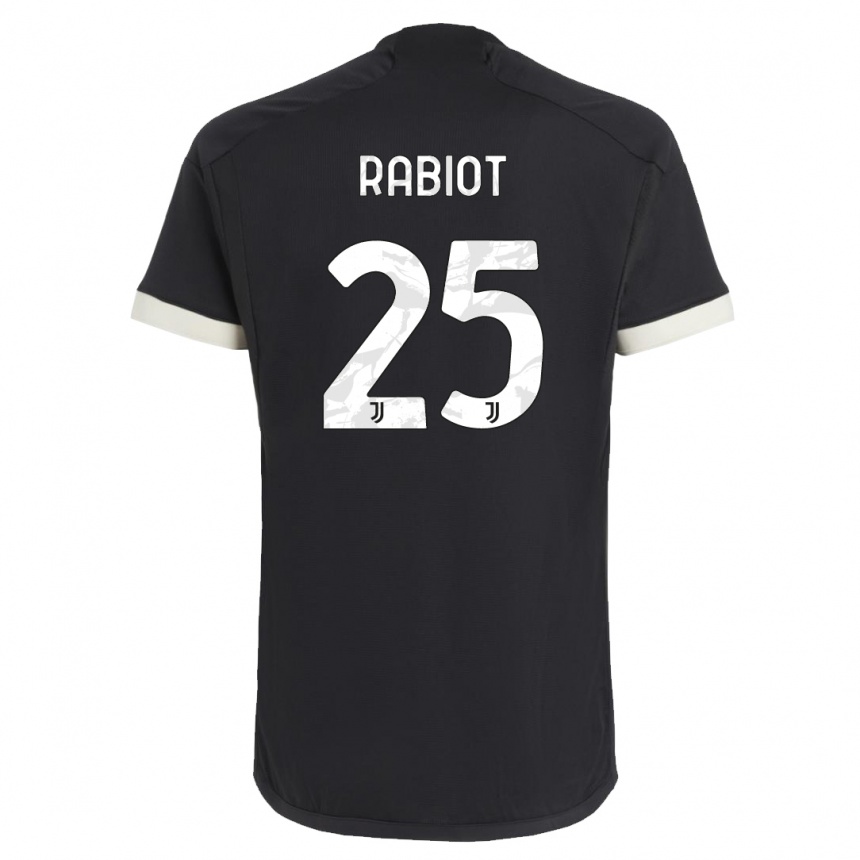 Niño Fútbol Camiseta Adrien Rabiot #25 Negro Equipación Tercera 2023/24 Perú