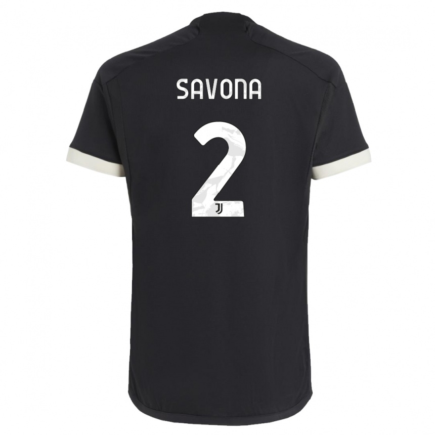 Niño Fútbol Camiseta Nicolo Savona #2 Negro Equipación Tercera 2023/24 Perú