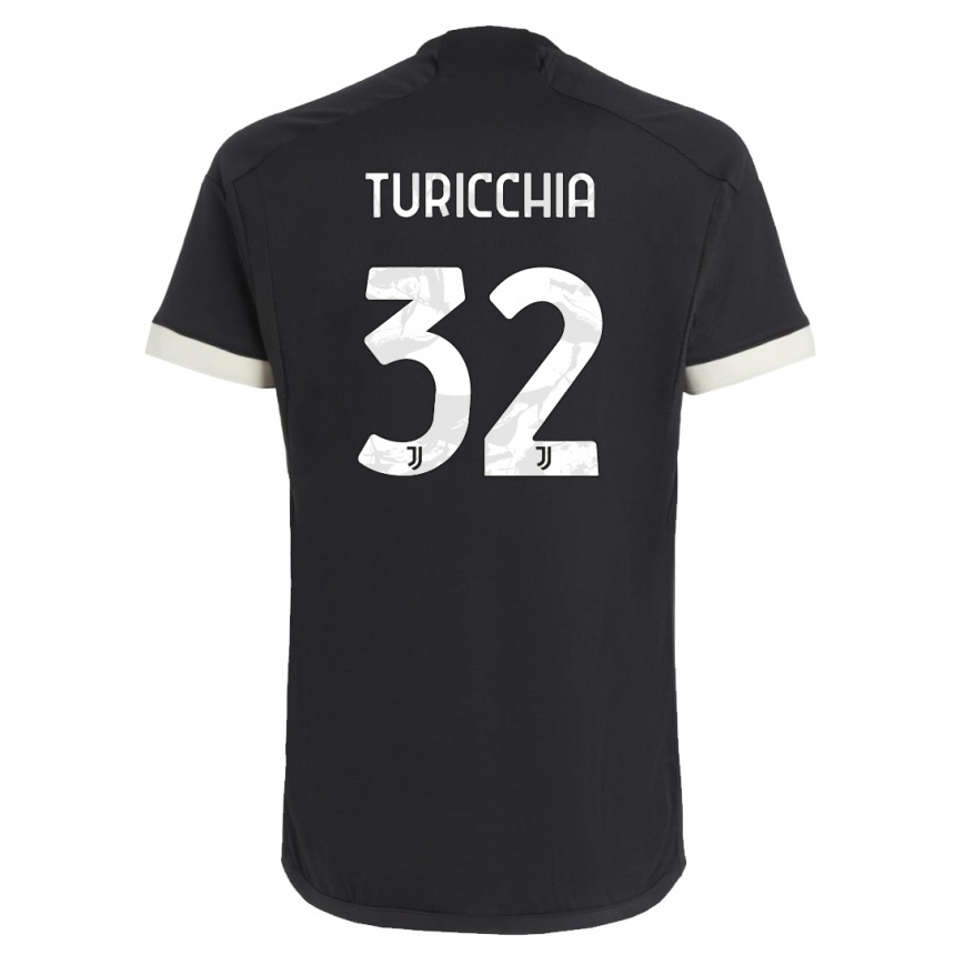 Niño Fútbol Camiseta Riccardo Turicchia #32 Negro Equipación Tercera 2023/24 Perú