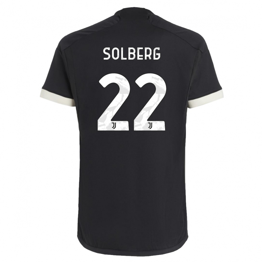 Niño Fútbol Camiseta Elias Solberg #22 Negro Equipación Tercera 2023/24 Perú