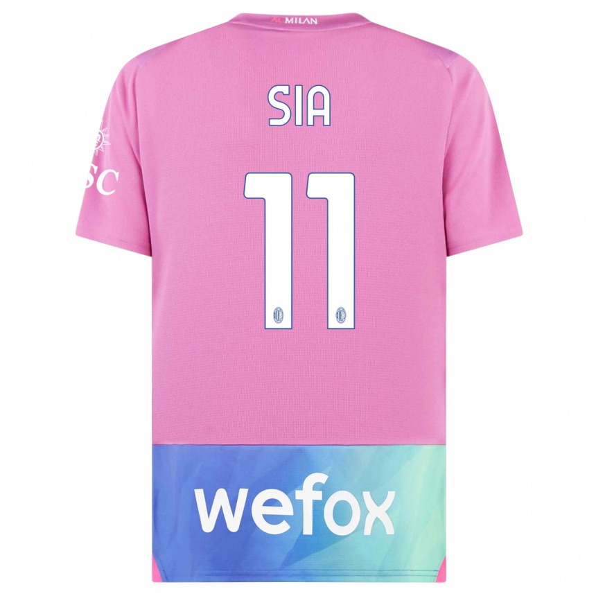 Niño Fútbol Camiseta Diego Sia #11 Rosado Morado Equipación Tercera 2023/24 Perú