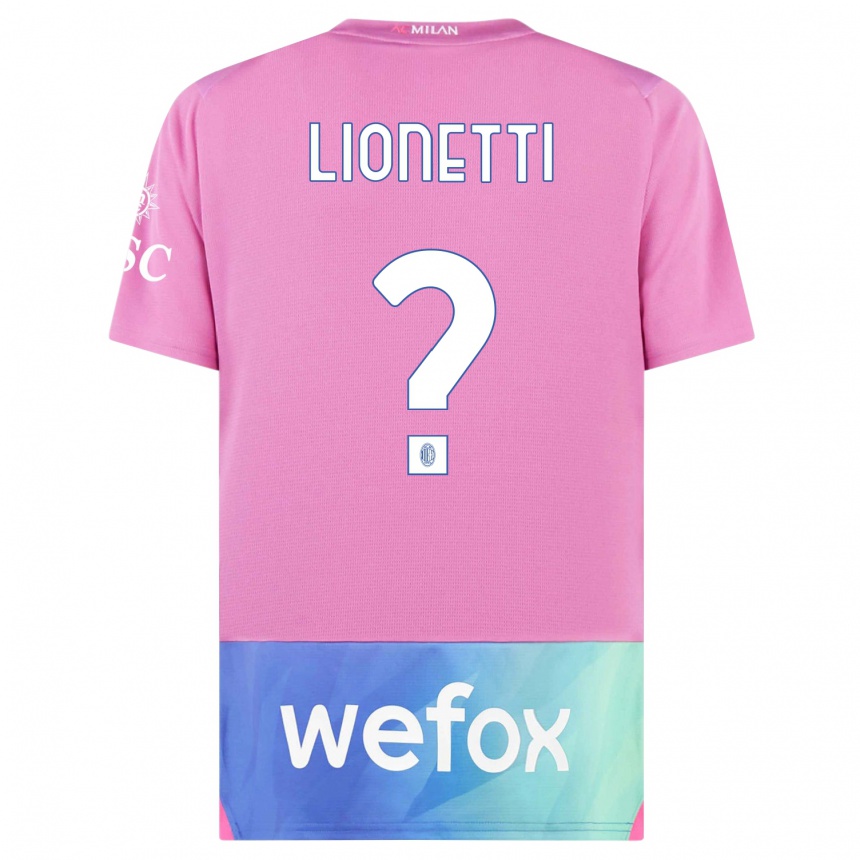 Niño Fútbol Camiseta Francesco Lionetti #0 Rosado Morado Equipación Tercera 2023/24 Perú