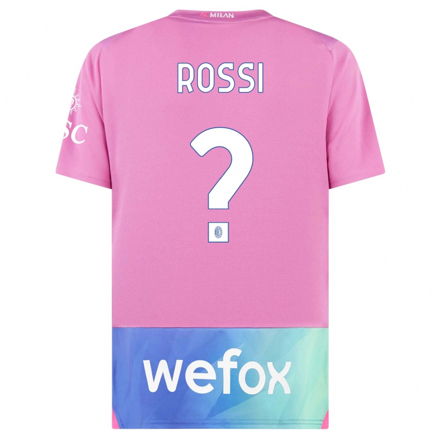 Niño Fútbol Camiseta Gianluca Rossi #0 Rosado Morado Equipación Tercera 2023/24 Perú