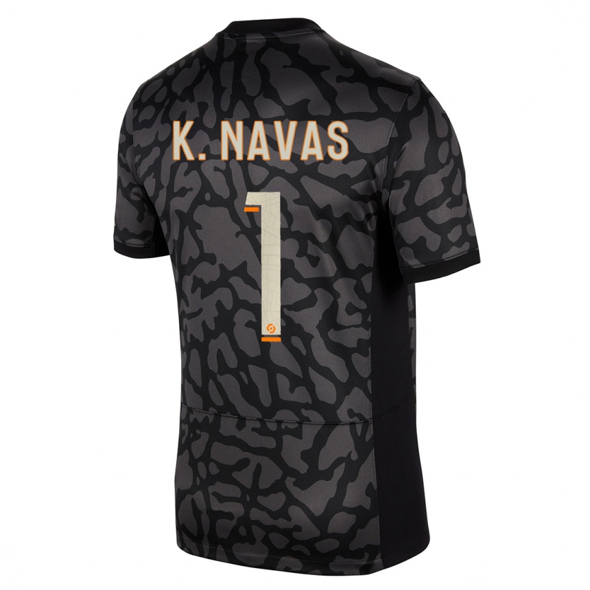 Niño Fútbol Camiseta Keylor Navas #1 Negro Equipación Tercera 2023/24 Perú