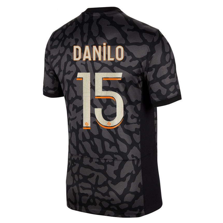 Niño Fútbol Camiseta Danilo Pereira #15 Negro Equipación Tercera 2023/24 Perú