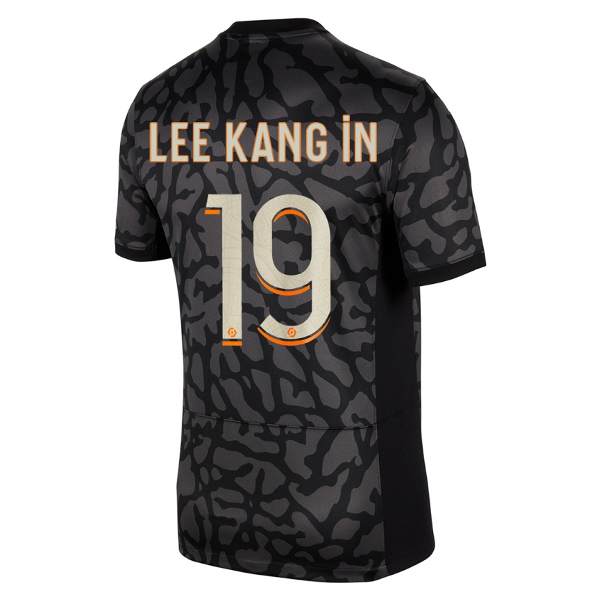 Niño Fútbol Camiseta Kang-In Lee #19 Negro Equipación Tercera 2023/24 Perú