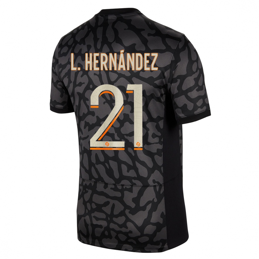 Niño Fútbol Camiseta Lucas Hernandez #21 Negro Equipación Tercera 2023/24 Perú