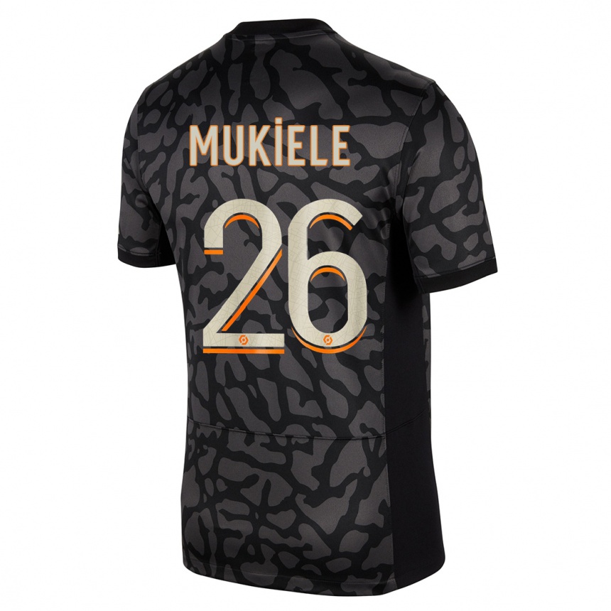 Niño Fútbol Camiseta Nordi Mukiele #26 Negro Equipación Tercera 2023/24 Perú