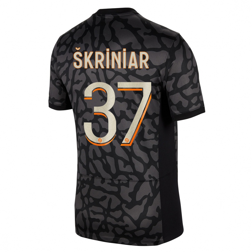 Niño Fútbol Camiseta Milan Skriniar #37 Negro Equipación Tercera 2023/24 Perú