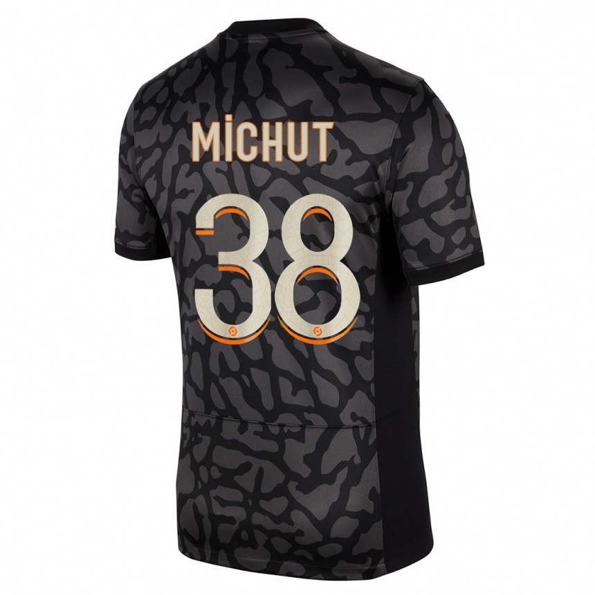 Niño Fútbol Camiseta Edouard Michut #38 Negro Equipación Tercera 2023/24 Perú