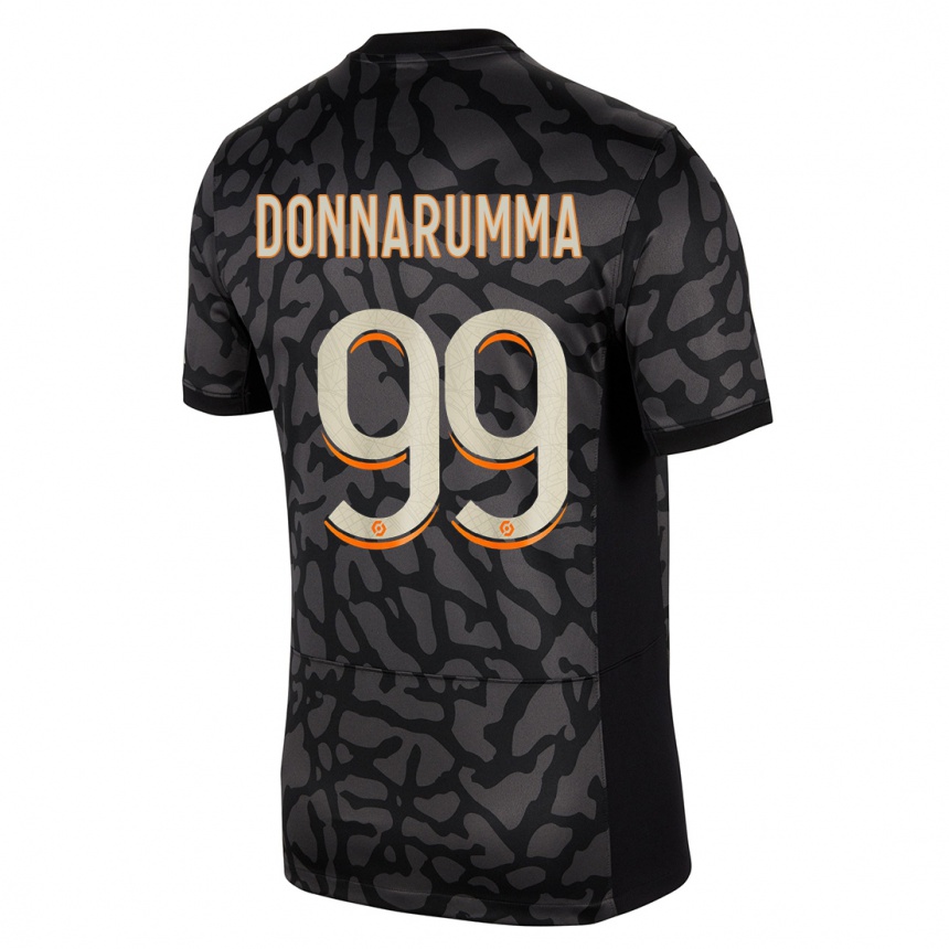 Niño Fútbol Camiseta Gianluigi Donnarumma #99 Negro Equipación Tercera 2023/24 Perú