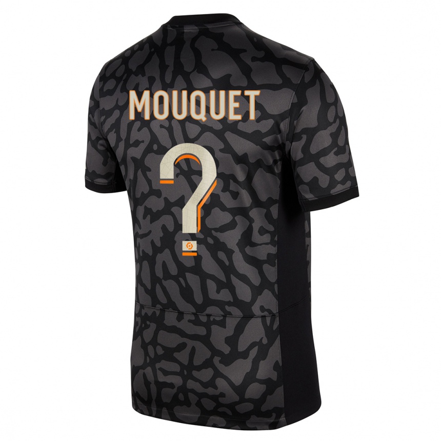 Niño Fútbol Camiseta Louis Mouquet #0 Negro Equipación Tercera 2023/24 Perú