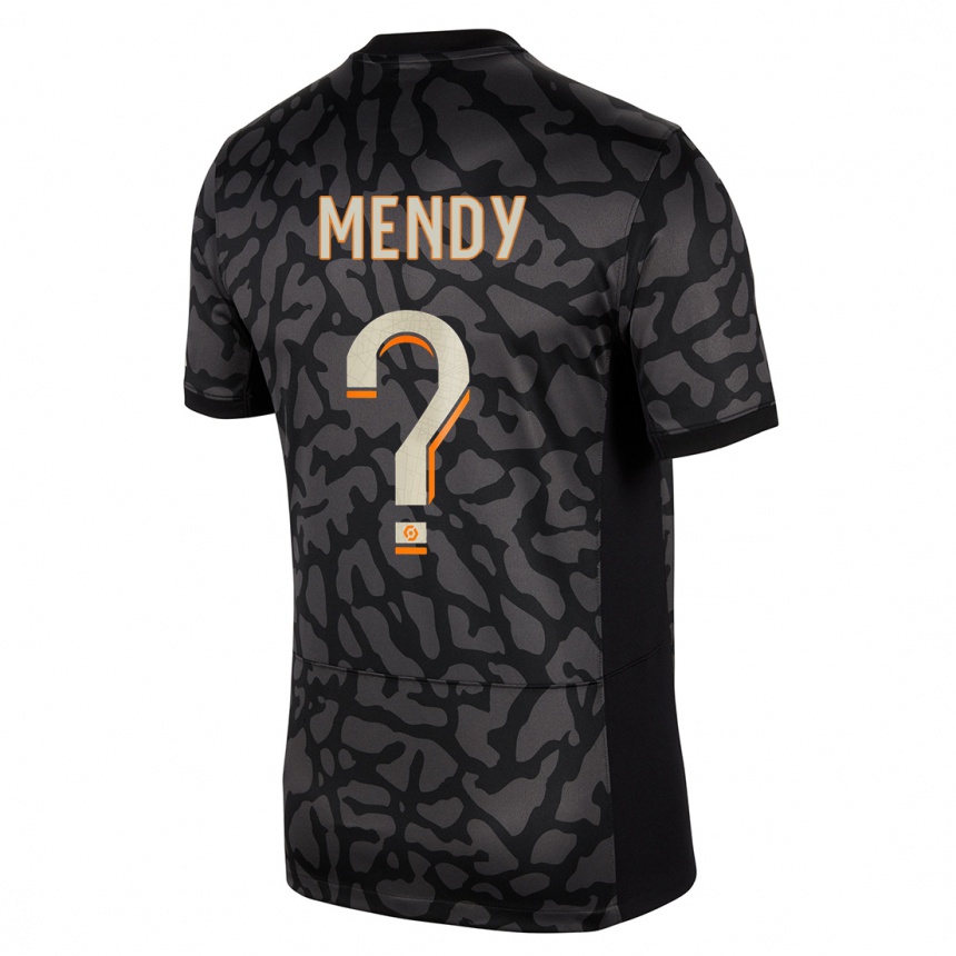 Niño Fútbol Camiseta Tony Mendy #0 Negro Equipación Tercera 2023/24 Perú