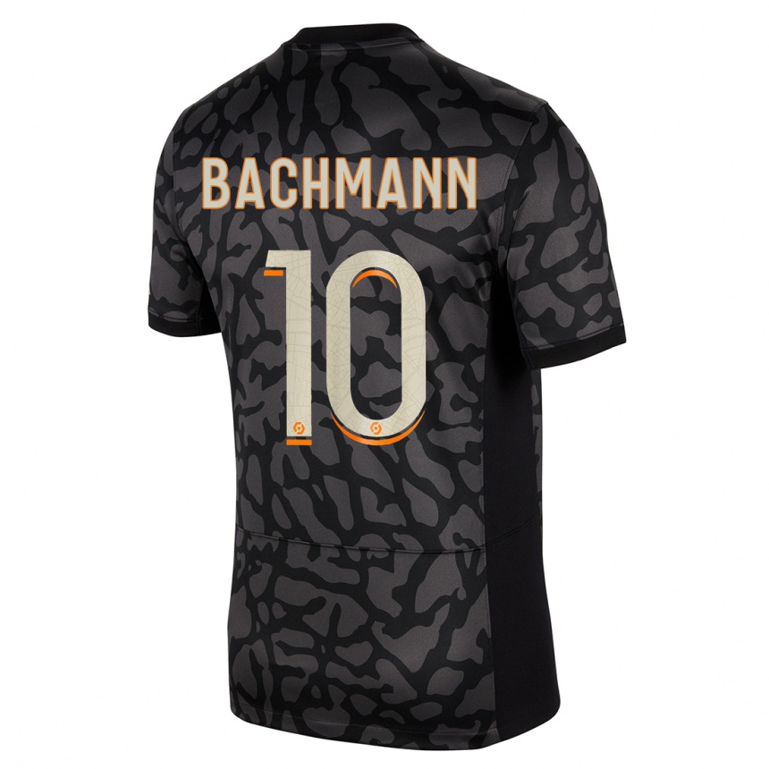 Niño Fútbol Camiseta Ramona Bachmann #10 Negro Equipación Tercera 2023/24 Perú