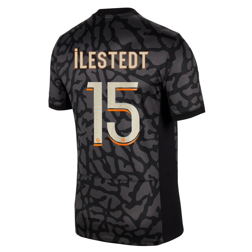 Niño Fútbol Camiseta Amanda Ilestedt #15 Negro Equipación Tercera 2023/24 Perú