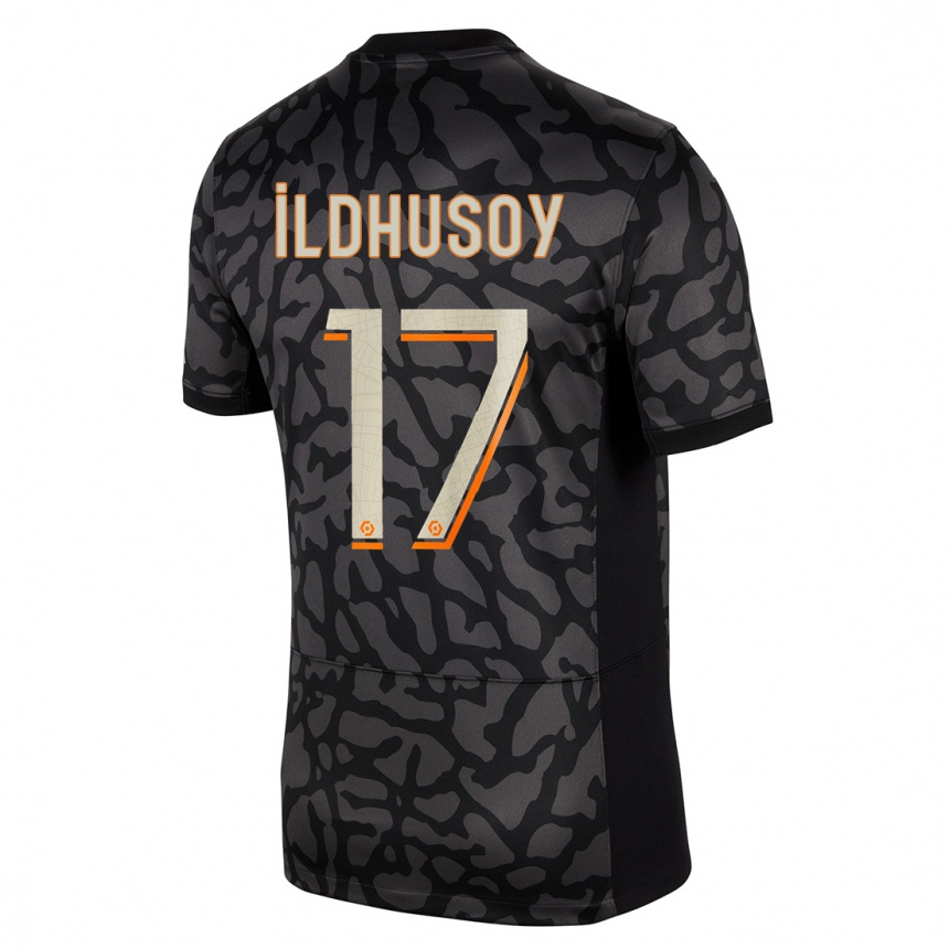 Niño Fútbol Camiseta Celin Bizet Ildhusoy #17 Negro Equipación Tercera 2023/24 Perú