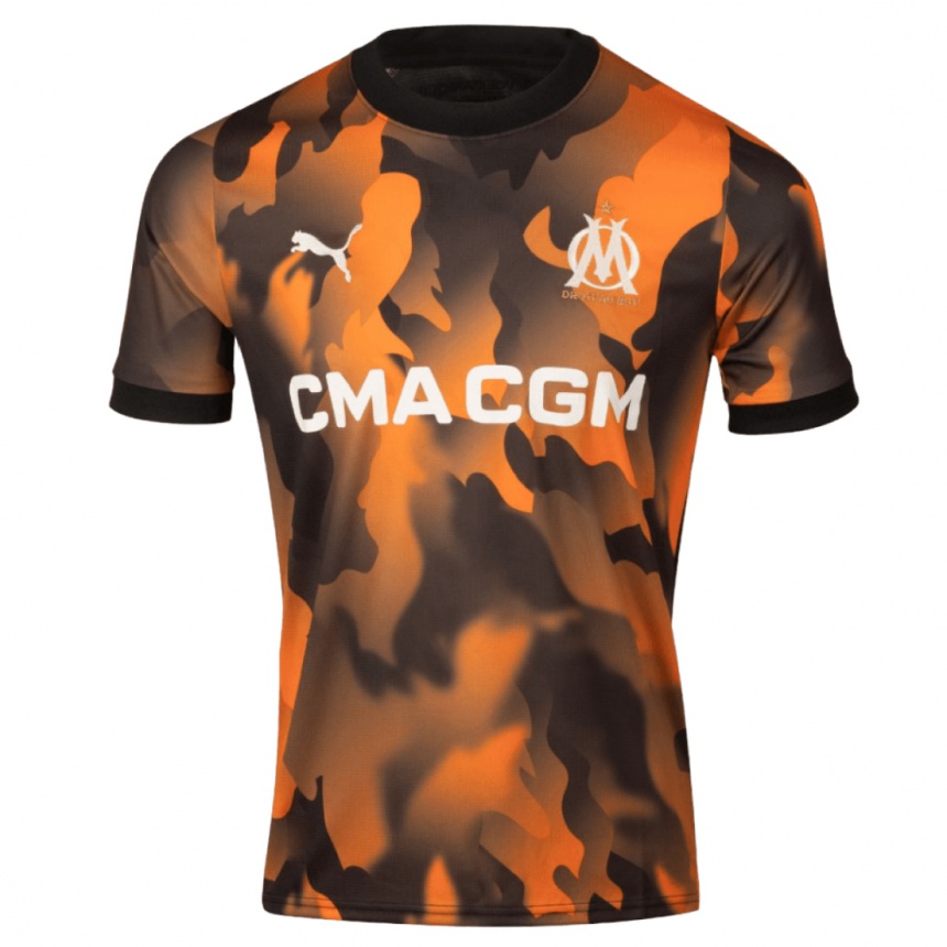 Niño Fútbol Camiseta Amay Caprice #0 Negro Naranja Equipación Tercera 2023/24 Perú