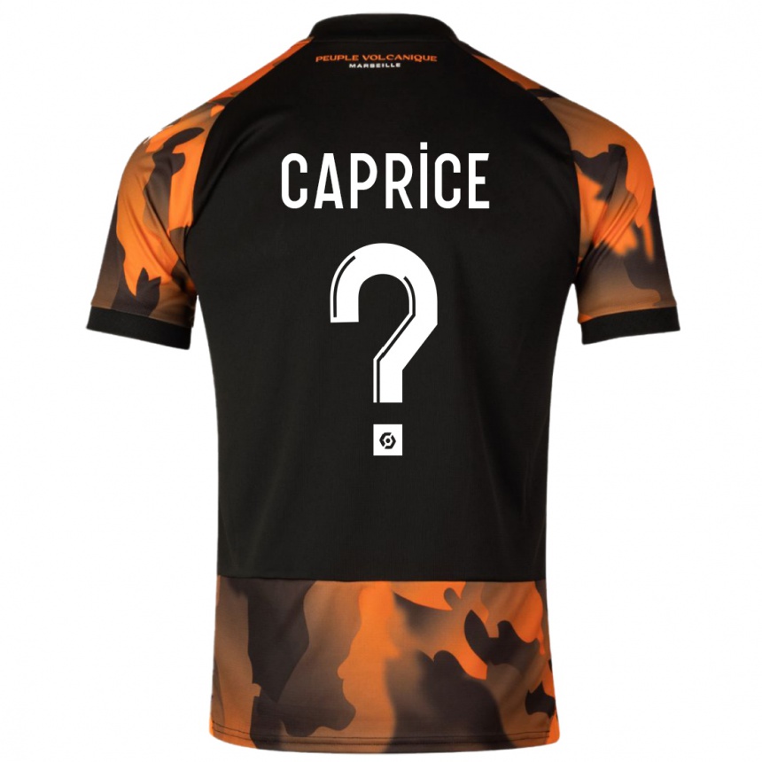 Niño Fútbol Camiseta Amay Caprice #0 Negro Naranja Equipación Tercera 2023/24 Perú