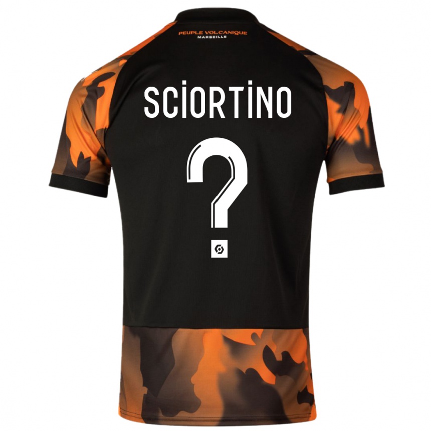 Niño Fútbol Camiseta Paolo Sciortino #0 Negro Naranja Equipación Tercera 2023/24 Perú