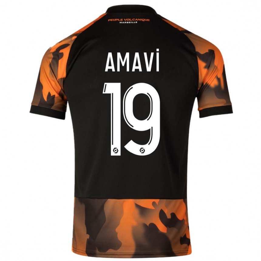 Niño Fútbol Camiseta Jordan Amavi #19 Negro Naranja Equipación Tercera 2023/24 Perú