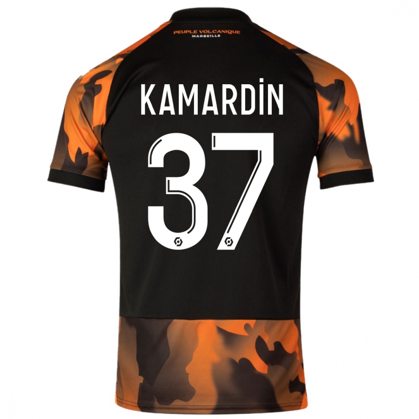 Niño Fútbol Camiseta Aaron Kamardin #37 Negro Naranja Equipación Tercera 2023/24 Perú