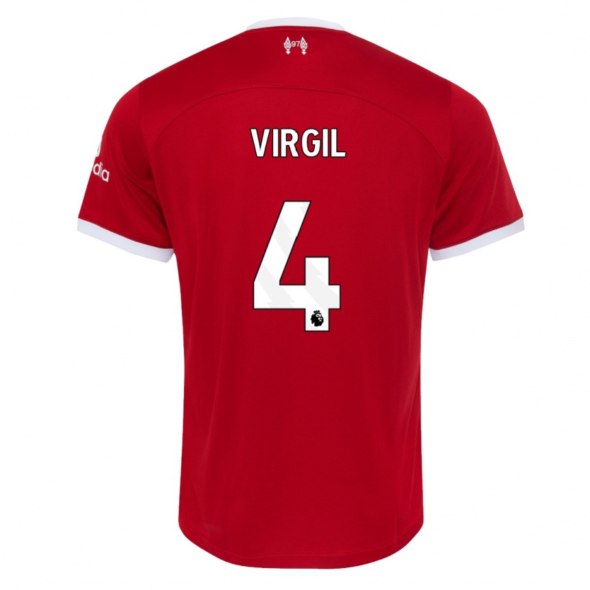 Hombre Fútbol Camiseta Virgil Van Dijk #4 Rojo 1ª Equipación 2023/24 Perú