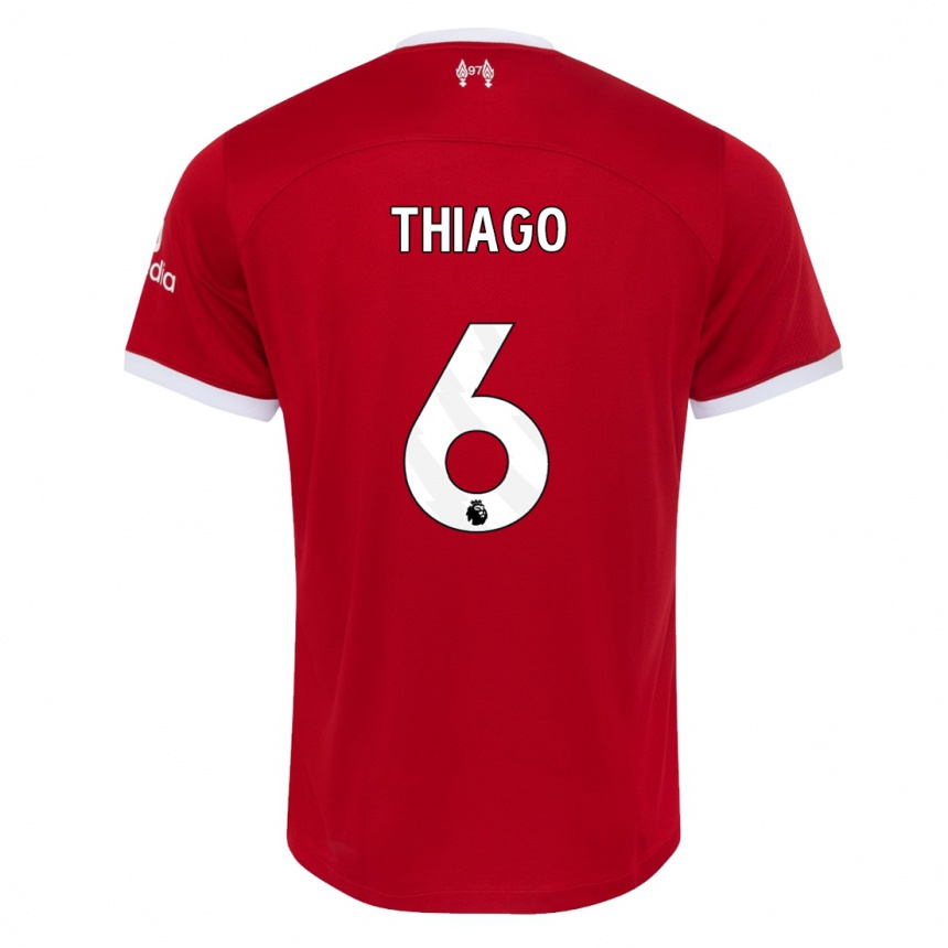 Hombre Fútbol Camiseta Thiago #6 Rojo 1ª Equipación 2023/24 Perú