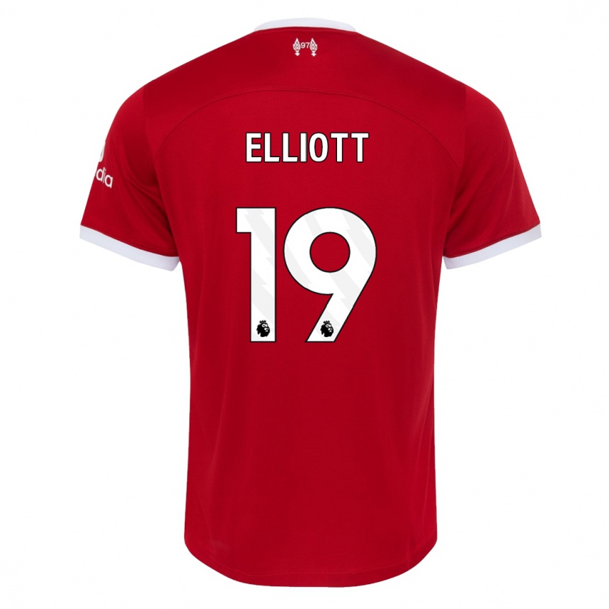 Hombre Fútbol Camiseta Harvey Elliott #19 Rojo 1ª Equipación 2023/24 Perú