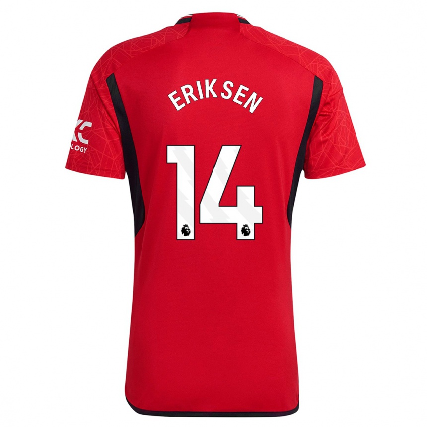 Hombre Fútbol Camiseta Christian Eriksen #14 Rojo 1ª Equipación 2023/24 Perú