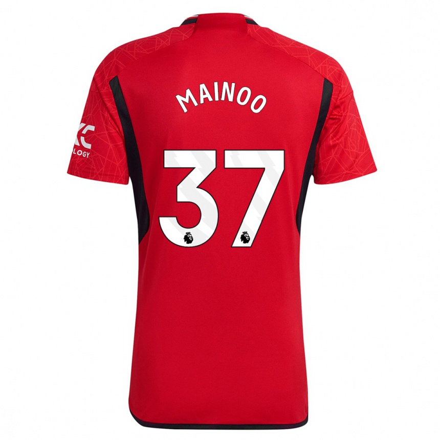 Hombre Fútbol Camiseta Kobbie Mainoo #37 Rojo 1ª Equipación 2023/24 Perú