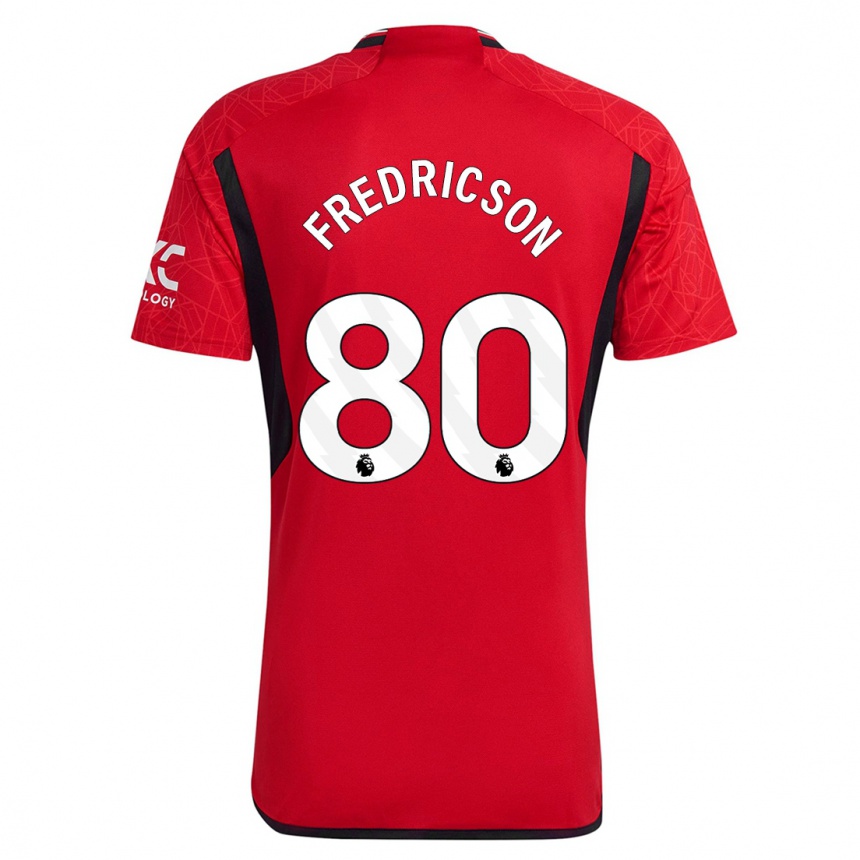 Hombre Fútbol Camiseta Tyler Fredricson #80 Rojo 1ª Equipación 2023/24 Perú