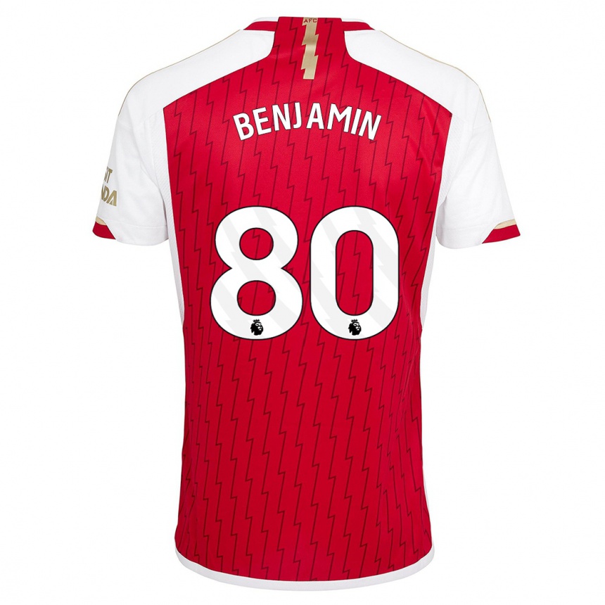 Hombre Fútbol Camiseta Omari Benjamin #80 Rojo 1ª Equipación 2023/24 Perú