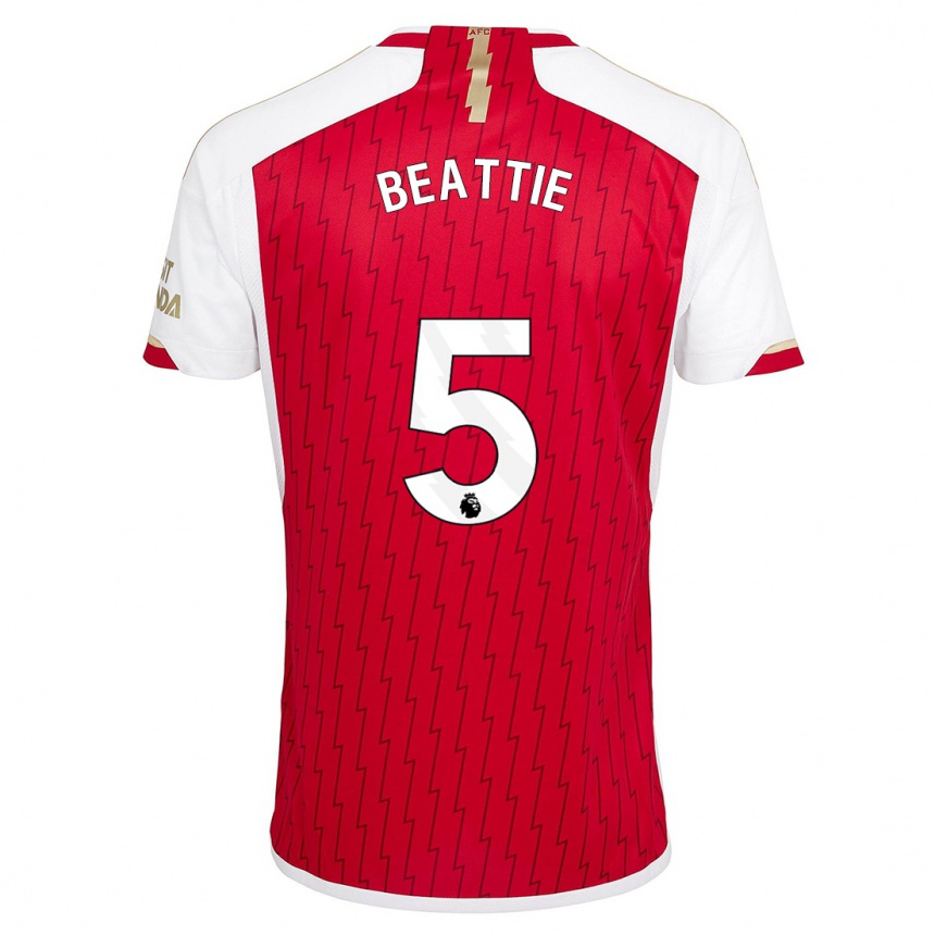 Hombre Fútbol Camiseta Jen Beattie #5 Rojo 1ª Equipación 2023/24 Perú