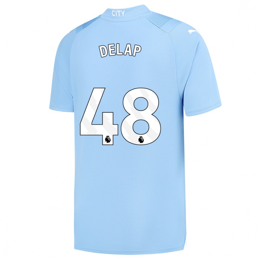 Hombre Fútbol Camiseta Liam Delap #48 Azul Claro 1ª Equipación 2023/24 Perú