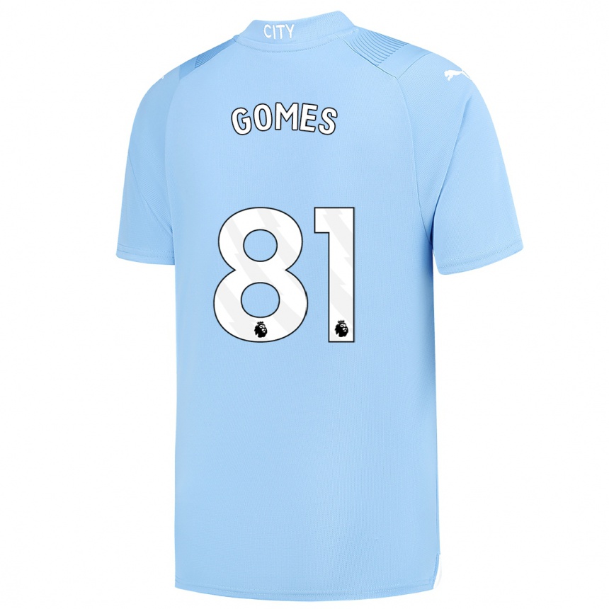 Hombre Fútbol Camiseta Claudio Gomes #81 Azul Claro 1ª Equipación 2023/24 Perú