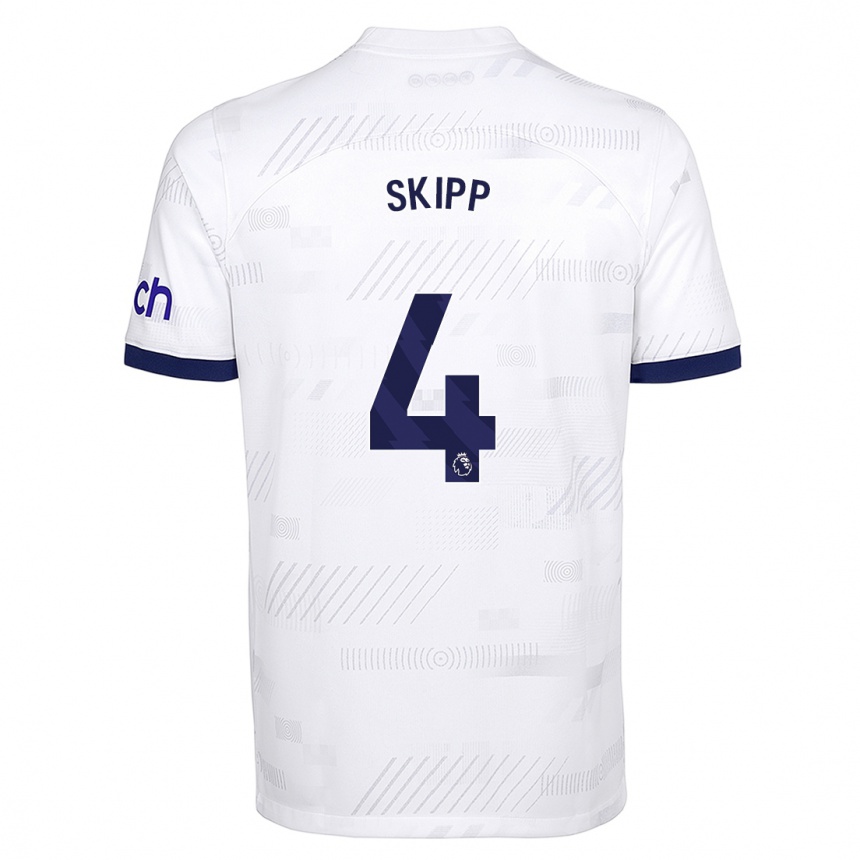 Hombre Fútbol Camiseta Oliver Skipp #4 Blanco 1ª Equipación 2023/24 Perú