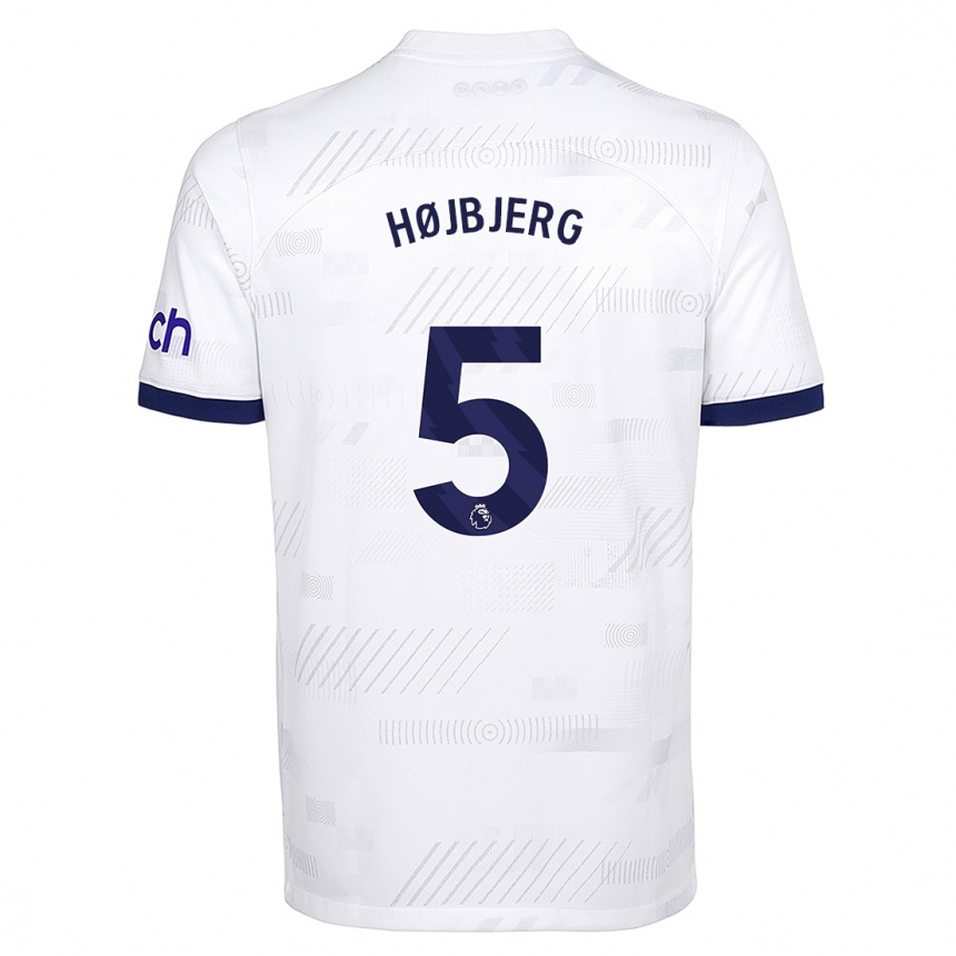 Hombre Fútbol Camiseta Pierre Emile Hojbjerg #5 Blanco 1ª Equipación 2023/24 Perú