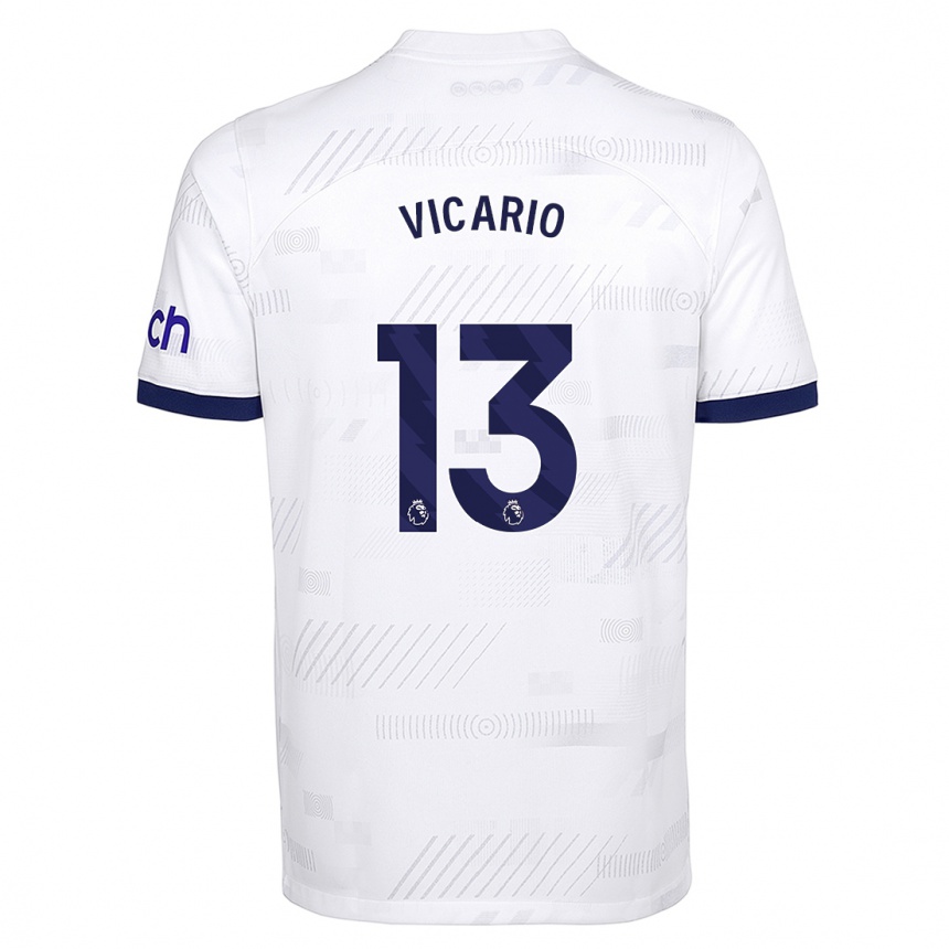 Hombre Fútbol Camiseta Guglielmo Vicario #13 Blanco 1ª Equipación 2023/24 Perú