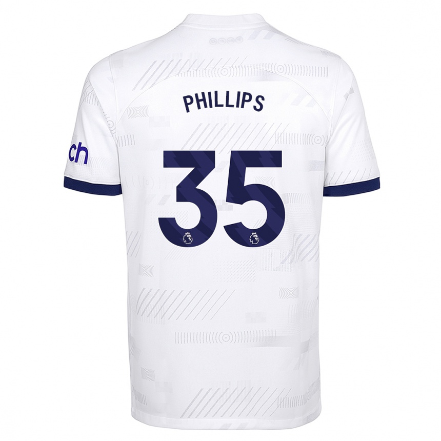 Hombre Fútbol Camiseta Ashley Phillips #35 Blanco 1ª Equipación 2023/24 Perú