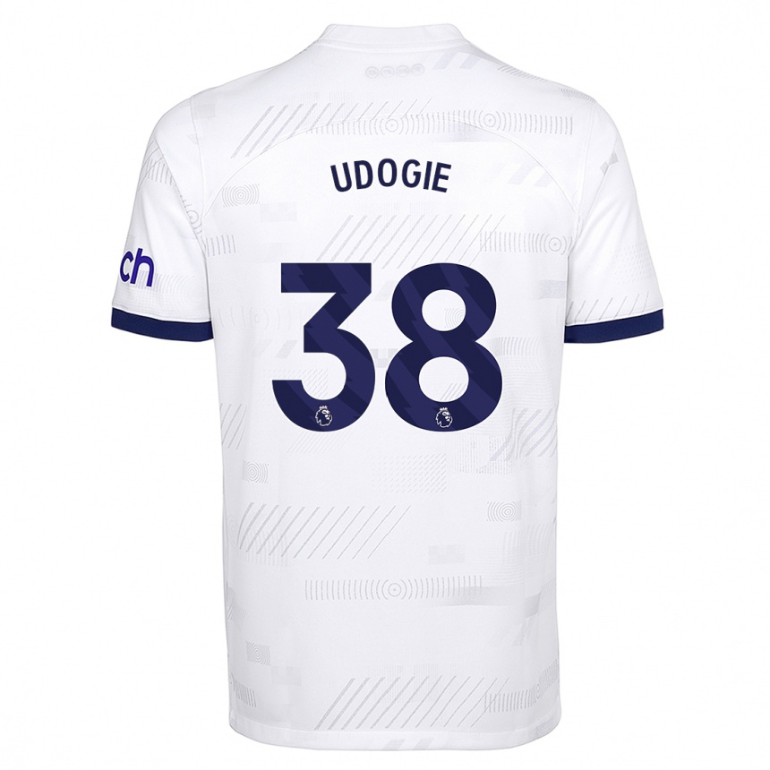 Hombre Fútbol Camiseta Destiny Udogie #38 Blanco 1ª Equipación 2023/24 Perú