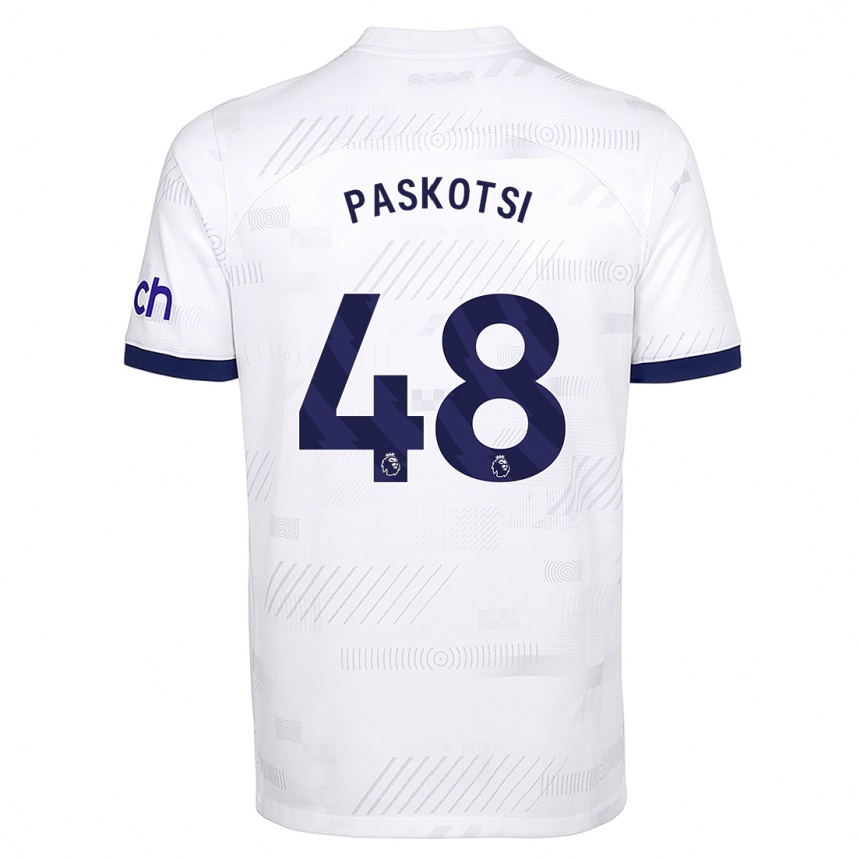 Hombre Fútbol Camiseta Maksim Paskotsi #48 Blanco 1ª Equipación 2023/24 Perú