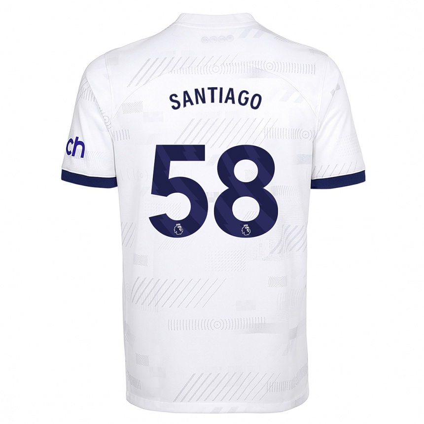 Hombre Fútbol Camiseta Yago Santiago #58 Blanco 1ª Equipación 2023/24 Perú