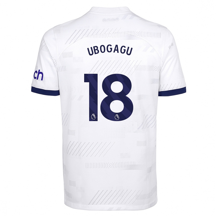 Hombre Fútbol Camiseta Chioma Ubogagu #18 Blanco 1ª Equipación 2023/24 Perú