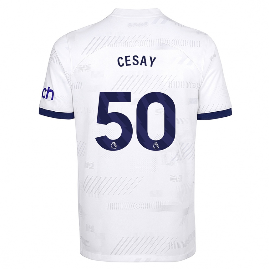 Hombre Fútbol Camiseta Kallum Cesay #50 Blanco 1ª Equipación 2023/24 Perú