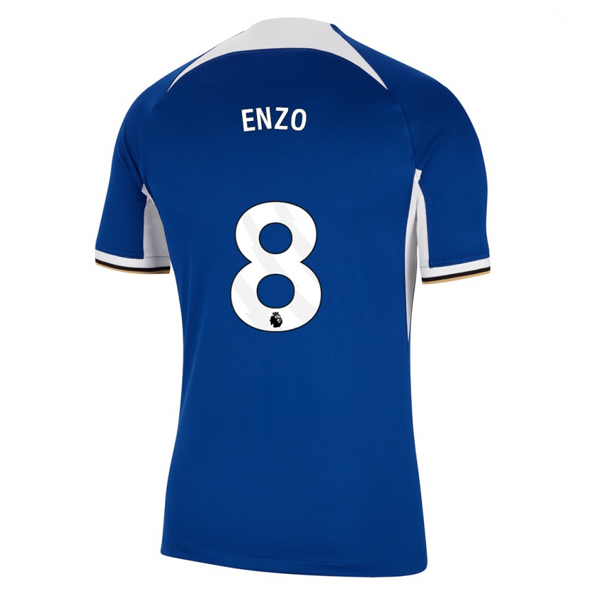 Hombre Fútbol Camiseta Enzo Fernandez #8 Azul 1ª Equipación 2023/24 Perú