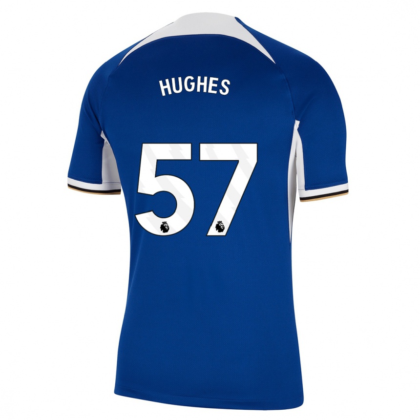 Hombre Fútbol Camiseta Brodi Hughes #57 Azul 1ª Equipación 2023/24 Perú