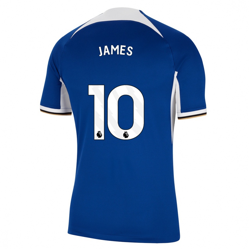 Hombre Fútbol Camiseta Lauren James #10 Azul 1ª Equipación 2023/24 Perú