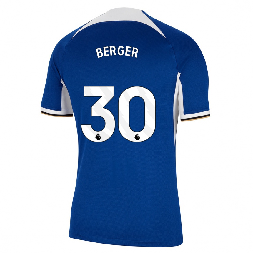 Hombre Fútbol Camiseta Ann-Katrin Berger #30 Azul 1ª Equipación 2023/24 Perú