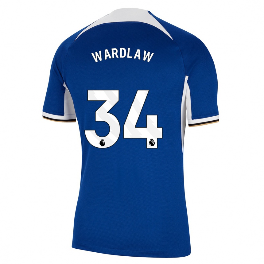 Hombre Fútbol Camiseta Charlotte Wardlaw #34 Azul 1ª Equipación 2023/24 Perú